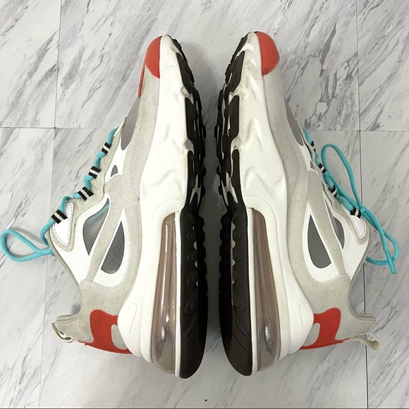 Nike- Air Max 270 React Lt Beige Chalk/Platinum Tint Size Men’s 8.5 - Picture 4 of 12